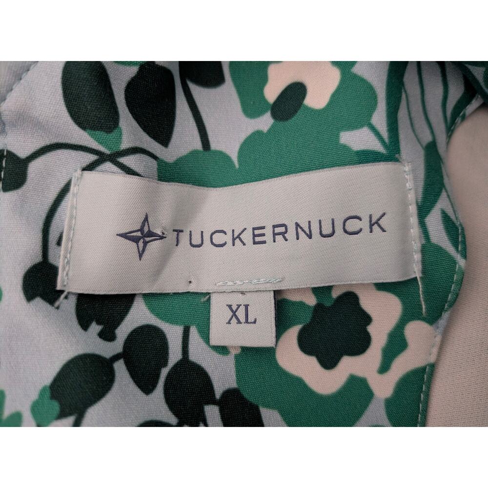 Women's Tuckernuck Wildflower Faye Blouse Green White Size XL Spring Print - Picture 4 of 7
